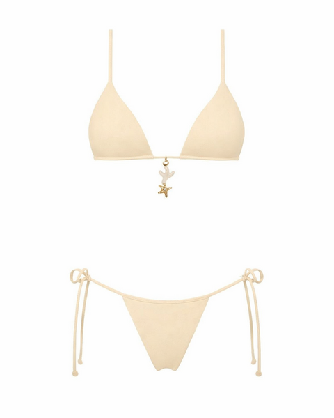 Trini Ecru con colgante de coral